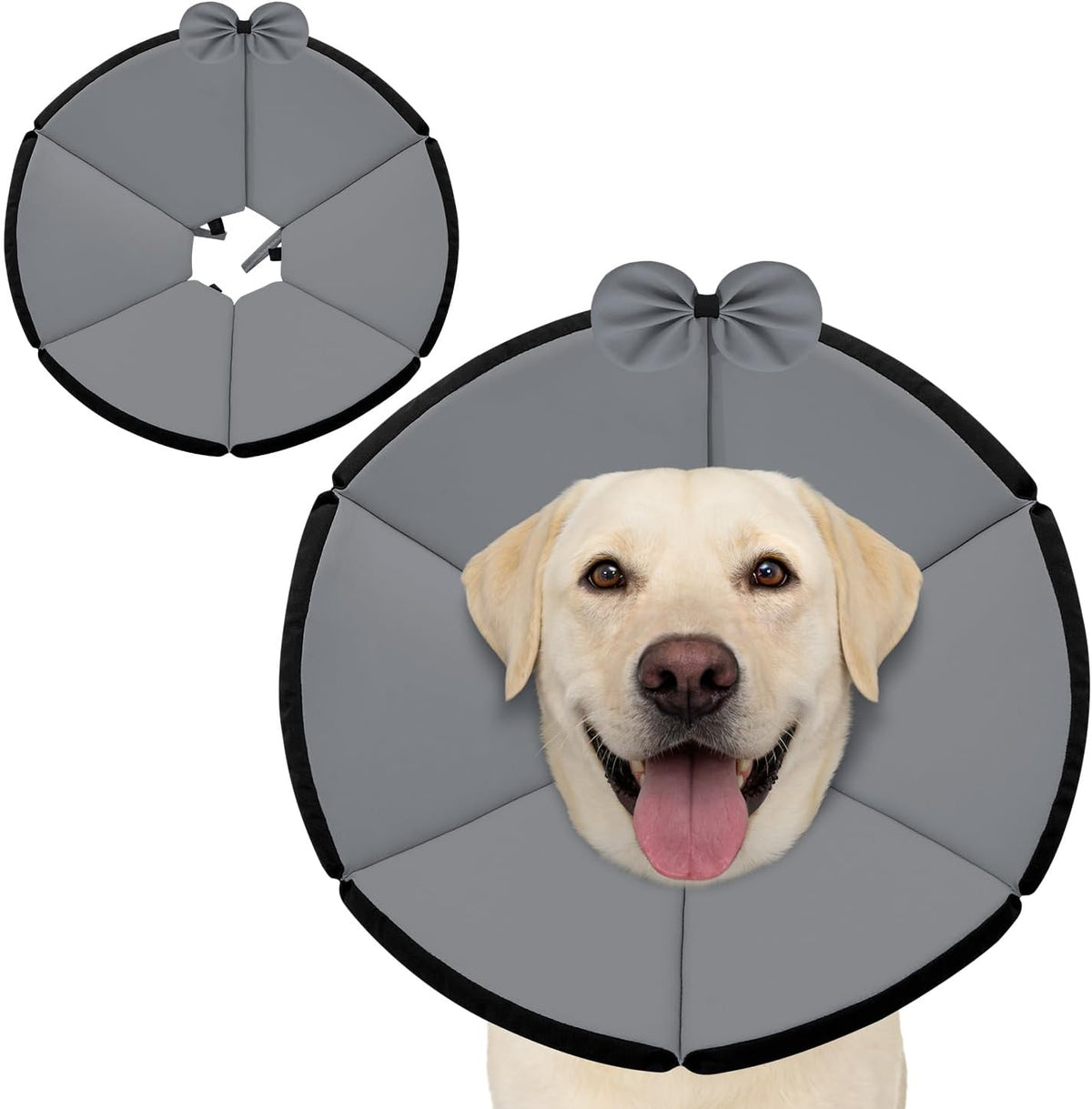 MAXFUT Soft Dog Cone Collar,Foam Cone for Dogs to Stop Licking After Surgery,Non Inflatable Dog Donut Cone (Light Blue, XS)