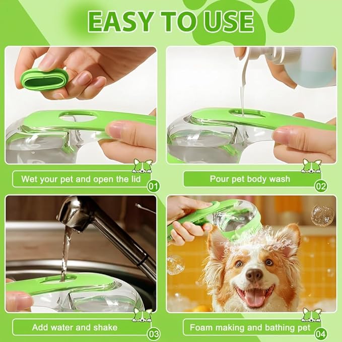 6Pcs Dog Bath Brush Set with Soap Dispenser - Image 4