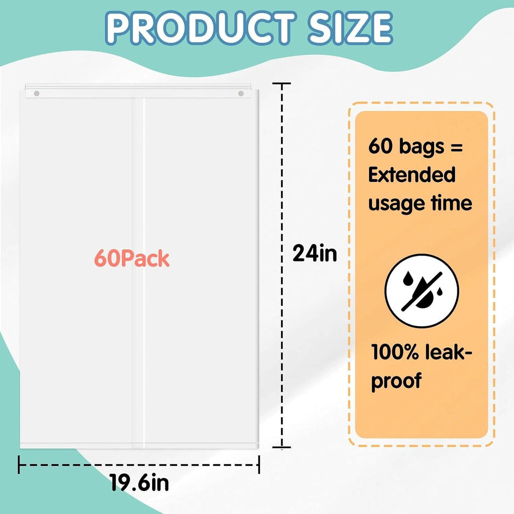 60Pcs Cat Litter Box Liners Compatible with PetSnowy SNOW+ Cat Litter Box