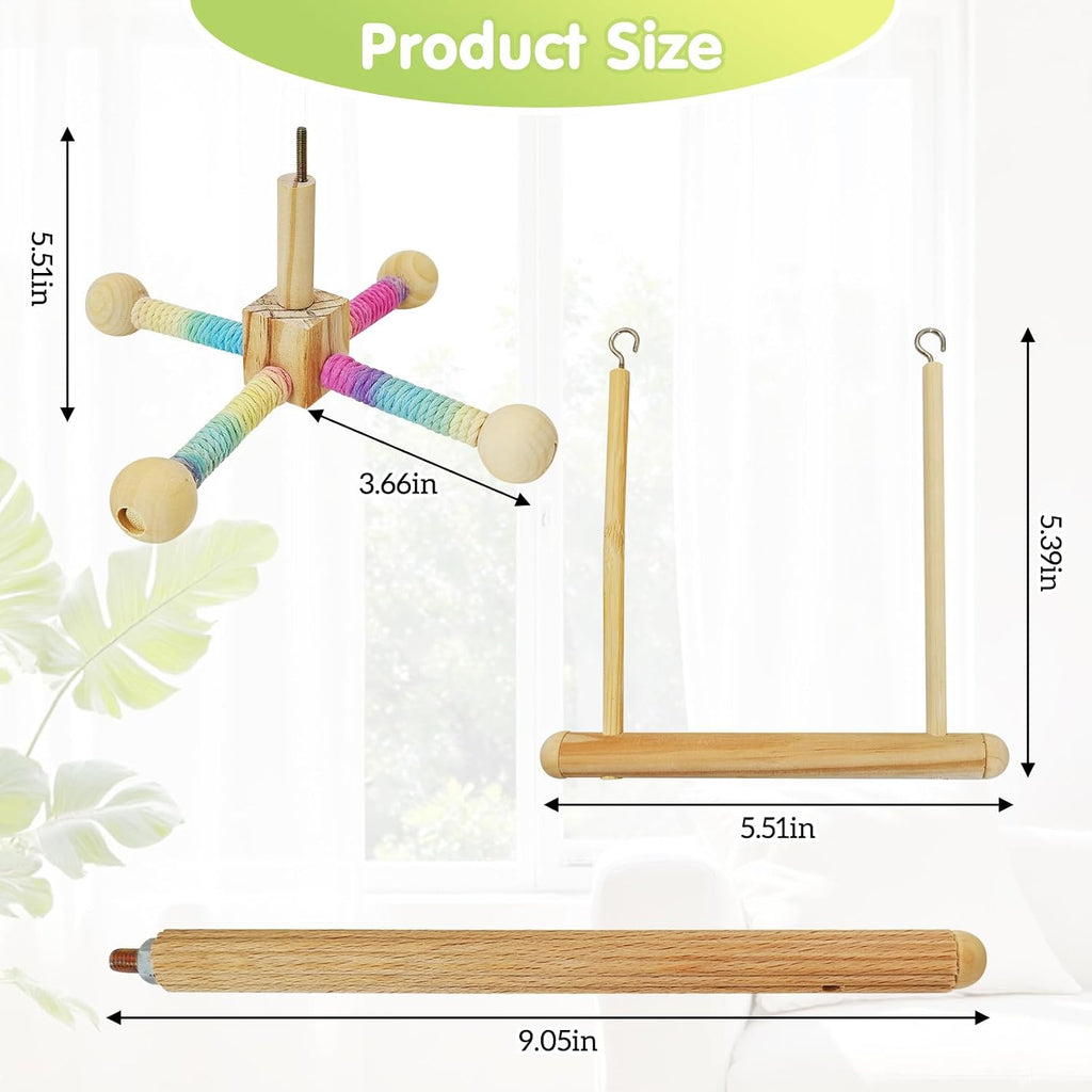 Bird Perch Toy Parrot Spinning Perch Swing Toy