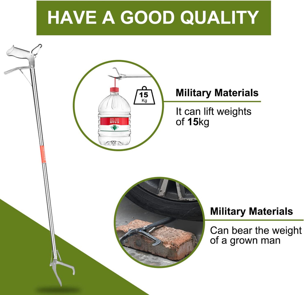 Snake Grabber Professional All Aluminum Alloy Rattle Snake Catcher Tool Wide Jaw Handling Window Opener Pole Tool with Lock Snake Tongs 2pcs 60 Inch