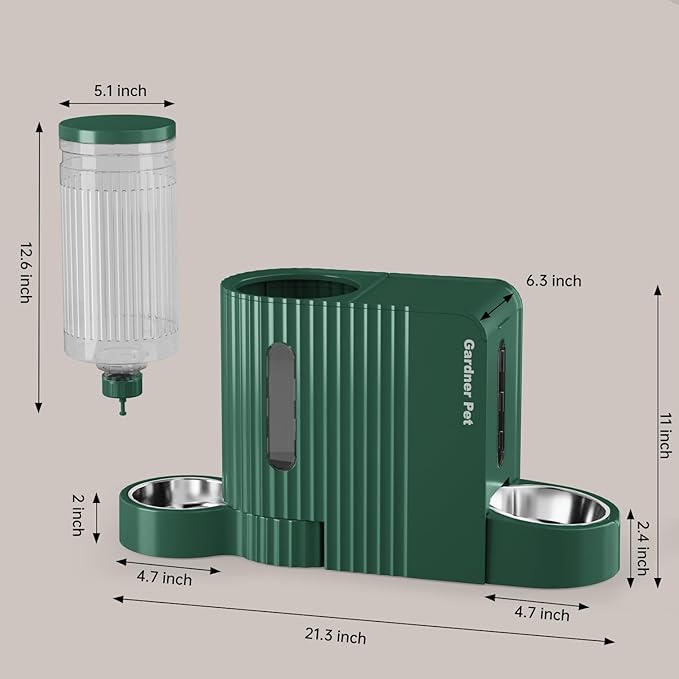 Gardner Pet Automatic Gravity Cat Food Feeder and Water Dispenser Stainless - Image 8