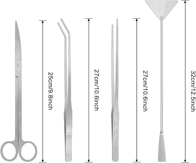 Aquarium Aquascaping Tool Stainless Steel Aquascape Tools Kit 4 in 1 Anti-Rust - Image 2