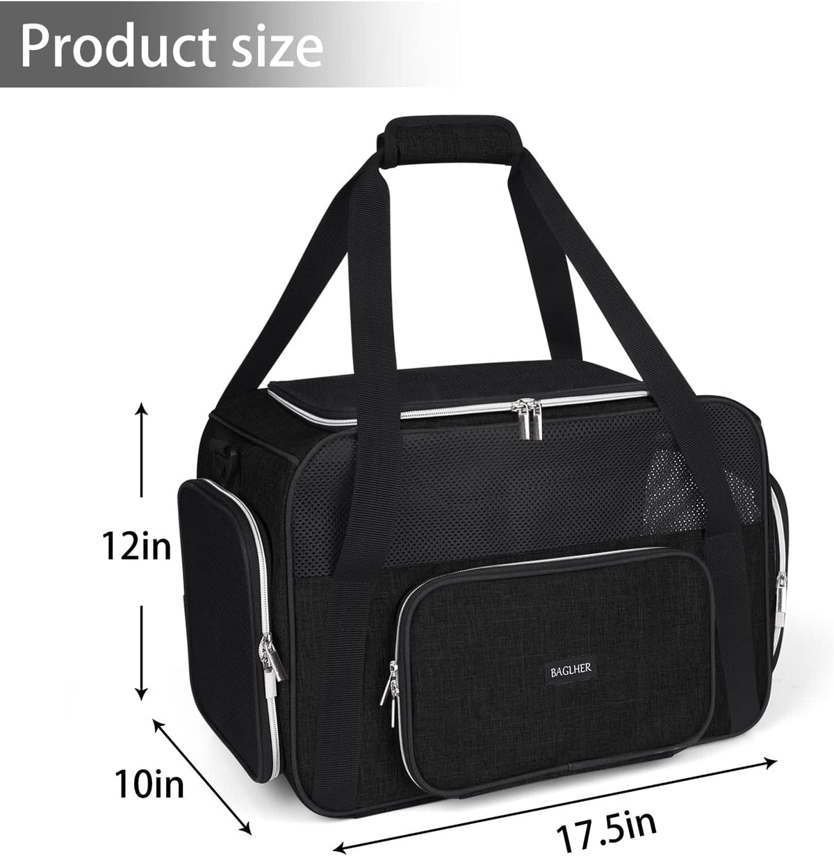 BAGLHER Pet Carrier for Cats & Small Dogs, Soft Sided Airline Approved Travel Carrier, Collapsible