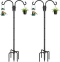 GOFORWILD 2 Pack Adjustable 76inch Double Shepherds Hook for Outdoor