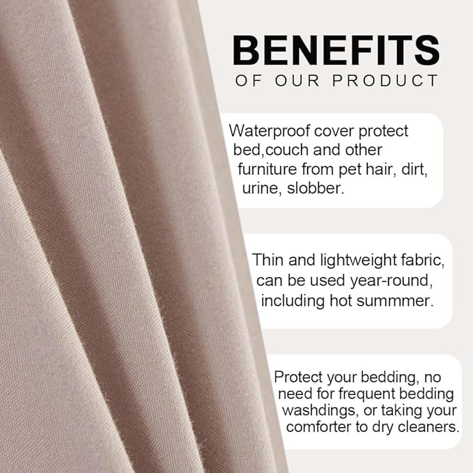 DUJUIKE Waterproof Bed Cover for Dog and Cats, Pet Hair Resistant Bed Sheet - Image 7