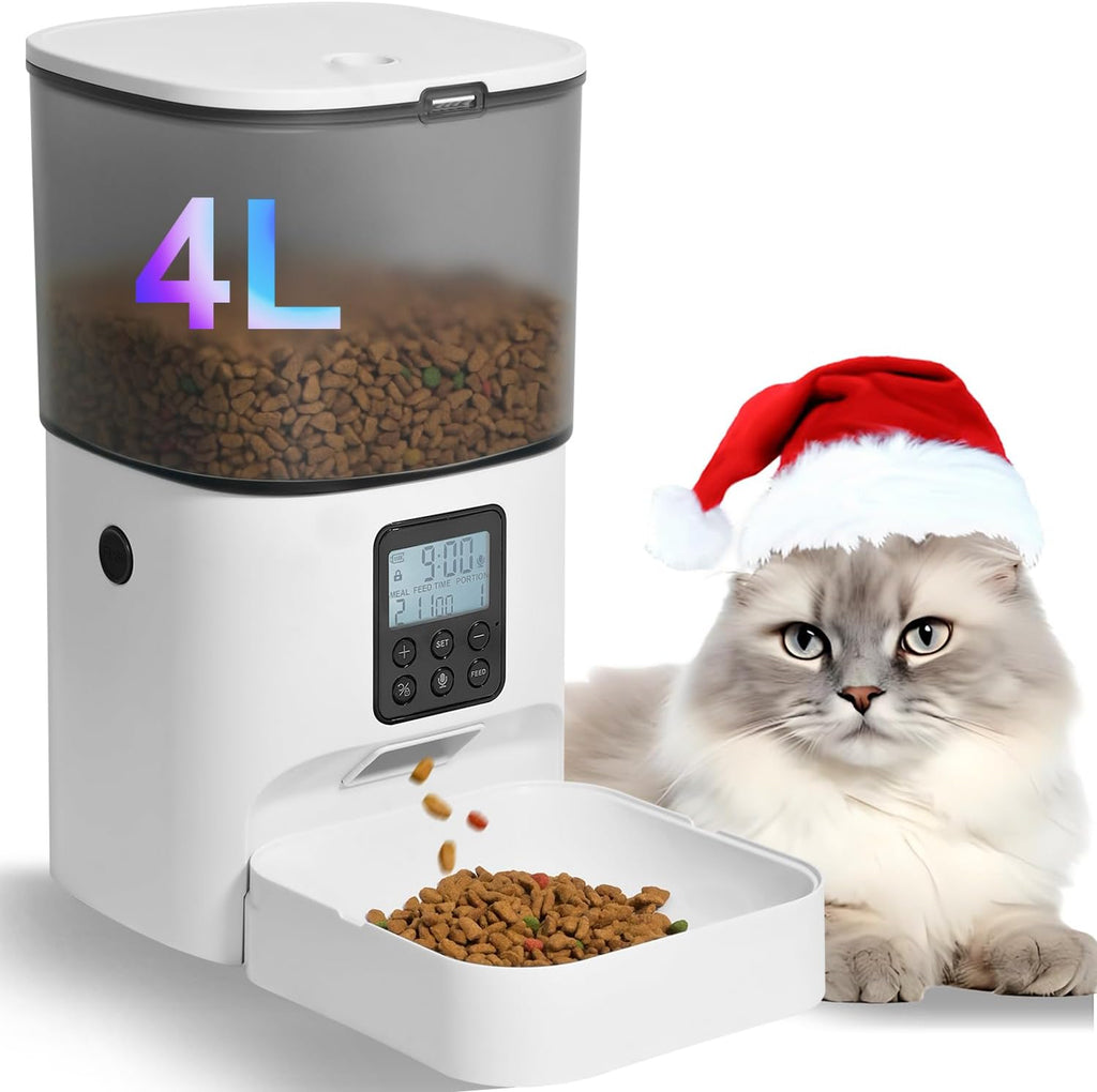 ANDOLL HOME Automatic Cat Feeder, Timed Cat＆Dog Dry Food Dispenser