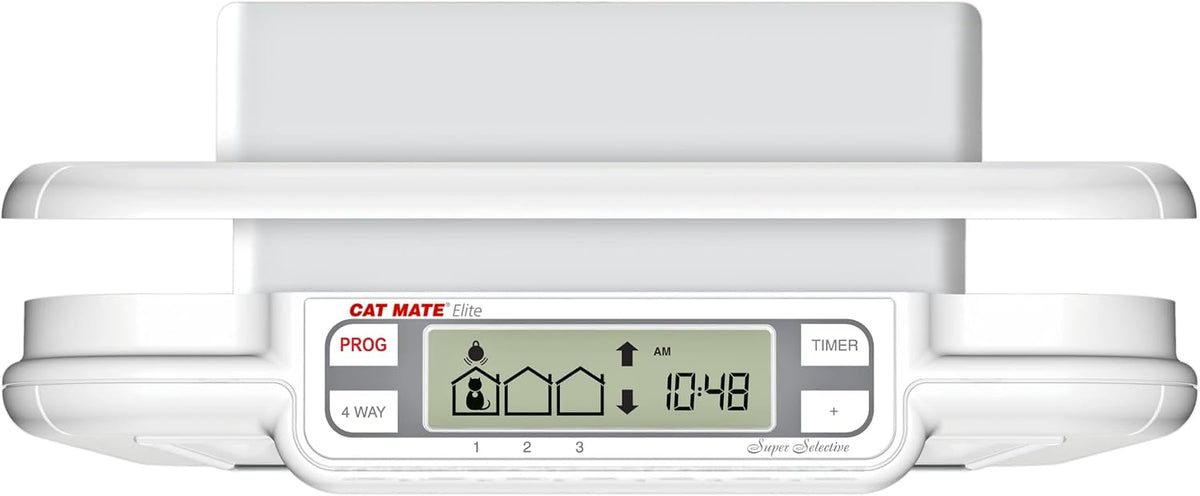 Cat Mate Elite Microchip Cat Flap with Digital Timer & LCD Display Bundle, Includes Pet Door (355) & Elite Wall Liner (308) - Small to Average Sized Cats, for UPVC, Glass and Wood Installation