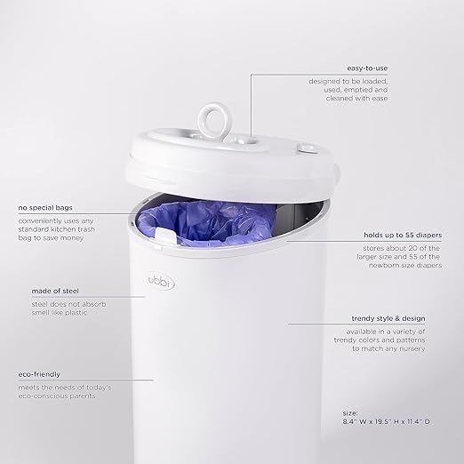 Ubbi Steel Diaper Pail, Odor Locking, No Special Bag Required, Award-Winning - Image 4