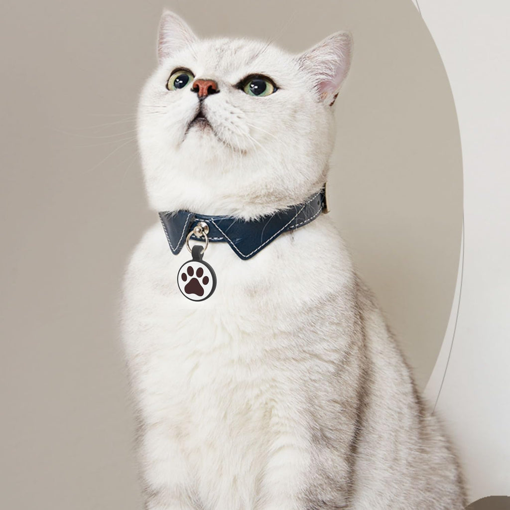 QR Code Cat Tag, Modifiable Pet Online Profile, Multiple Emergency Contact, Scannable QR Pet ID Tag, Instant GPS Location Email Alert (Medium to Large Breeds - 1.25", Black & Rose & Purple)
