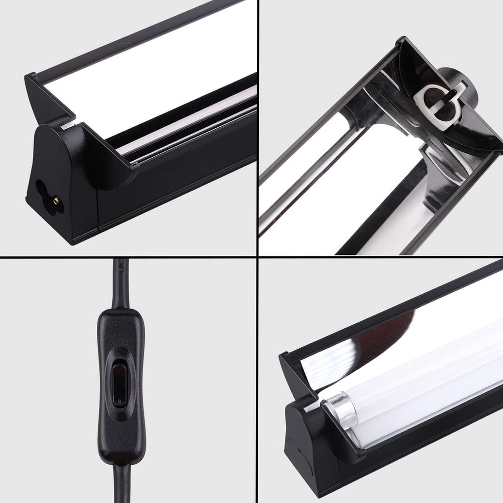 Aiicioo T5 UVB Lighting Combo Kit - 12" Light Fixture Desert 10.0 Terrarium Hood Light Fixture & High Output T5 HO UVB Bulb for Reptiles Chameleon Gecko (watts, 8)