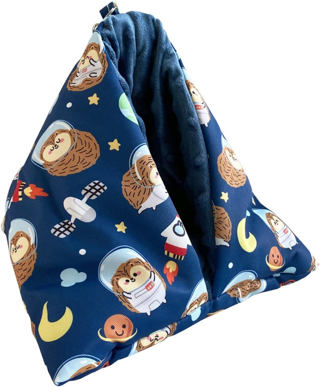 Handmade Cuddle Sack Sleeping Bag Pouch for Hedgehog Hamster Rat Sugar Glider Small Animal Hanging Cage Cave Bed (Blue)