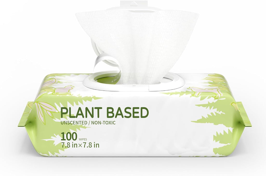 IMMHABI 400 Count Hypoallergenic Dog Wipes, Unscented Plant-Based Pet Wipes