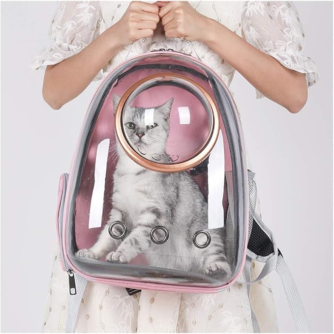 Pet Space Capsule Backpack, Small Medium Cat Puppy Dog Carrier, Transparent - Image 7
