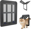 Enjoying Small Pet Door for Screen Door, Flap Opening 8.3" x 10.3", Window Screen Cat Door Doggy Door, Mesh Door with Magnetic Pet Door Built-in, Cat Door for Sliding Window Door, Lockable, Black