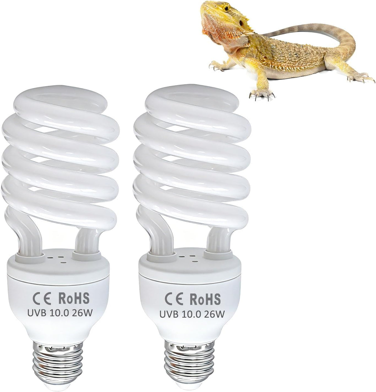 2 Pack E26 5.0 UVA UVB Reptile Light Bulb