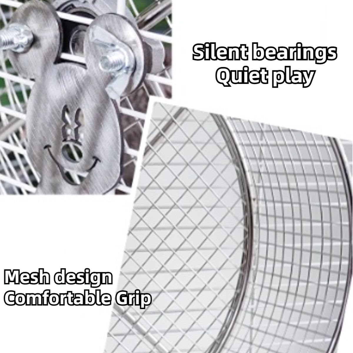 Large Stainless Steel 11.81''L x 3.94''W x 11.81''H Silent Running Wheel for Chinchilla, Toys for Cage, Super Mute Spinner Exercise Running Wheel for Gerbils, Rat, Mice