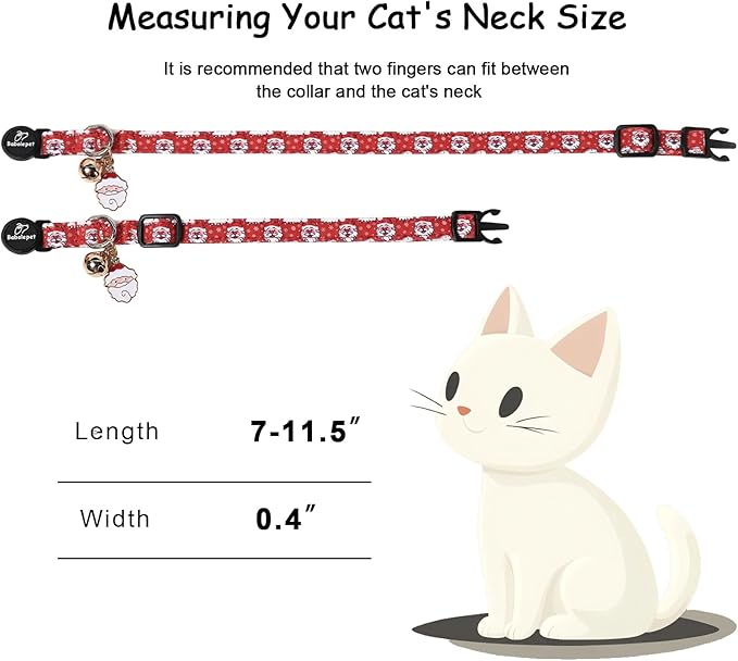 2 Pack Christmas Cat Collars - Image 4