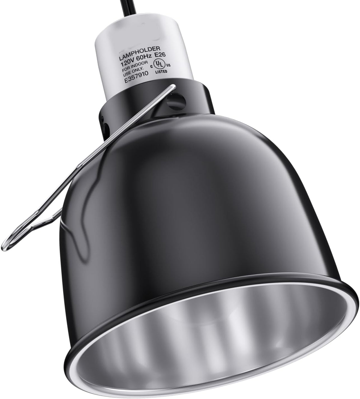 Reptile Light Fixture – 5.5'' Dome Lamp with Ceramic Socket, Reptile Heat Lamp Fixture for Heat Emitter & Basking Bulbs, for Bearded Dragon, Snake, Chameleon, Turtle & Terrarium Tank Accessories