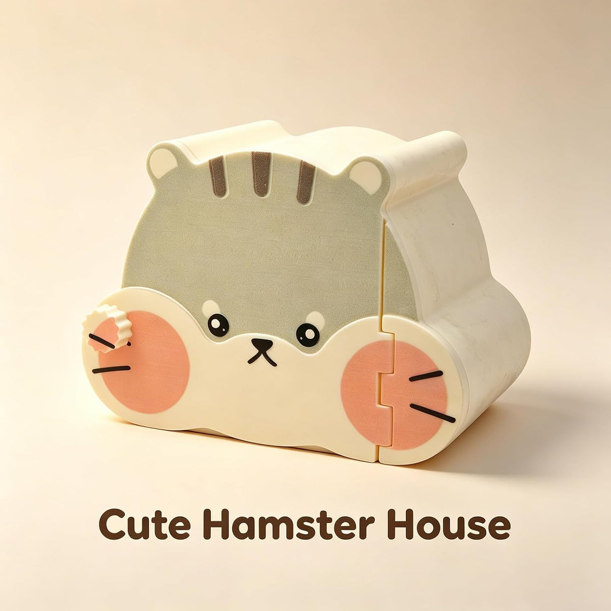 Magnetic Hamster Hideout with Clear Viewing Lid, Mount Hamster House for Syrian Hamsters, Dwarf Hamsters, Gerbils,Mice, Small Animal Hideaway Hut for Acrylic & Wire Cages,Yellow Bear4319-2