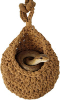 1 Set Snake Tank Accessories, Hanging Woven Twine Hammock for Reptile, Snake Rest & Shelter Supplies with Hook, Habitat Enrichment Accessories for Snake, Gecko and Other Small Animals