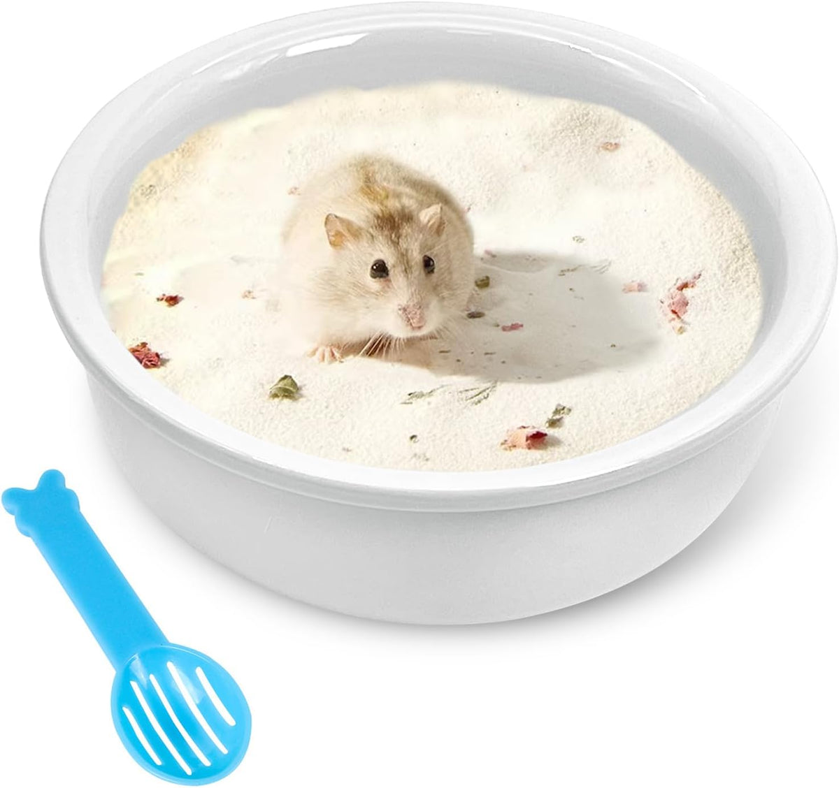 kathson Hamster Sand Bath Box Ceramic Small Animals Shower Bathtub Gerbil Litter Box Mice Bathroom Syrian Hamster Digging Sand Container Cage Accessories for Lemmings (Purple)