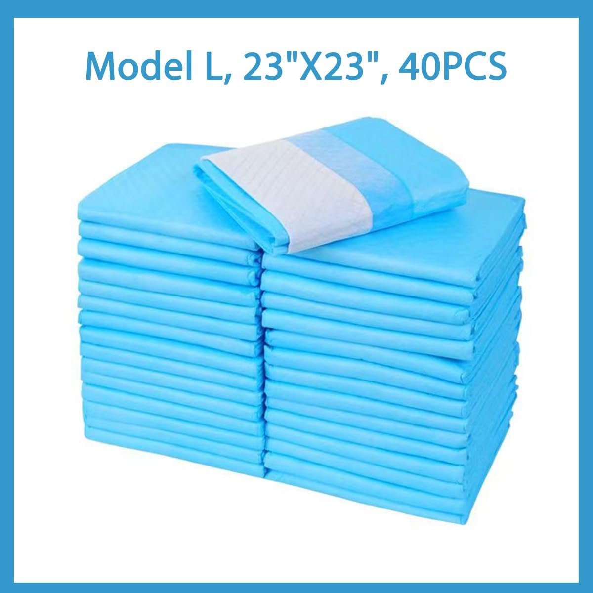 Dog Pee Pads 23x23 Inch, 40 Count – 6-Layer Heavy Duty Leak-Proof Puppy Pads, Super Absorbent & Quick-Dry Potty Training Pads for Large Breed Dogs, Senior Pets, and Post-Surgery Indoor Use