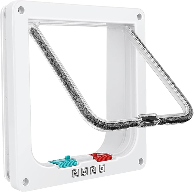 Thin Cat Door for Windows, Pet Doors and Sliding Door, Safety Pet Door by Lessmon