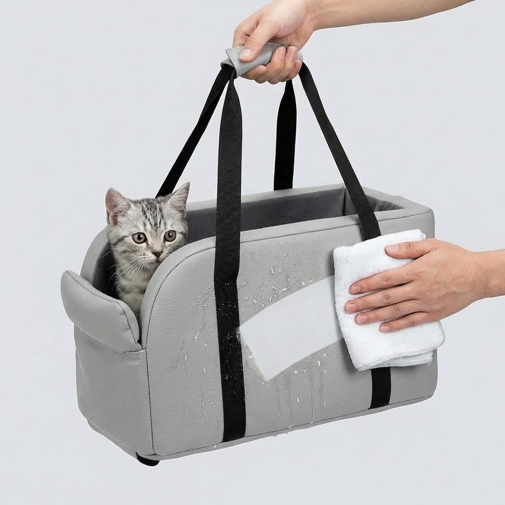 Center Console Dog Car Seat for Pets Up to 9 lb, Grey