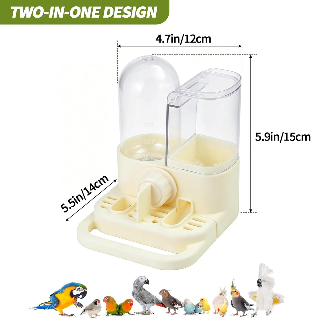 2-in-1 Quail Cage Feeder and Waterer, Gravity Auto Bird Water Feeder