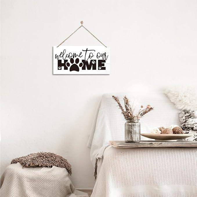 Welcome Sign for Front Door, Front Door Decor Wooden Hanging Sign for Wall Decor - Image 6