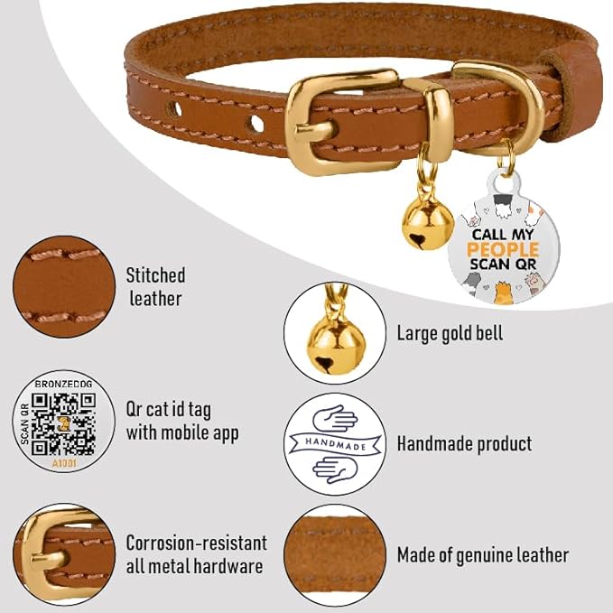 BRONZEDOG Leather Cat Collar - Image 2