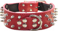 Serijoars Spiked Studded Dog Collar, PU Leather Dog Collar, Adjustable Pet by Serijoars