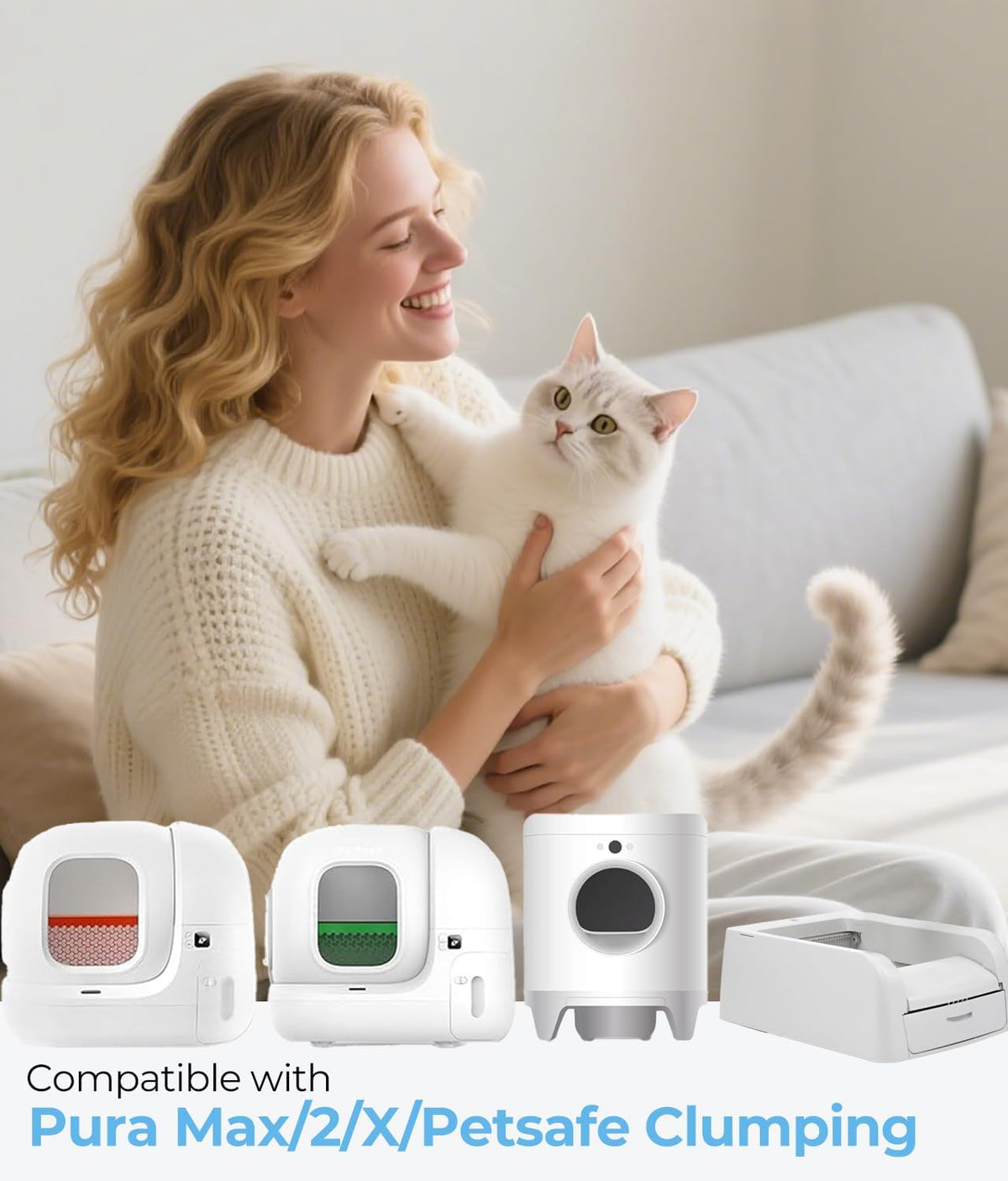 40 Pcs Automatic Cat Litter Bags fits PURA MAX 2/MAX/X&ScoopFree Clumping