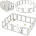 Foldable Clear Acrylic Dog Playpen with Door, 23.6" Acrylic Puppy Playpen, Easy Assemble Indoor Pet Fence with White Frame, Clear Dog Playpen for Puppies & Animal (White, 23.6‘H, 16 Panels + 1 Door)