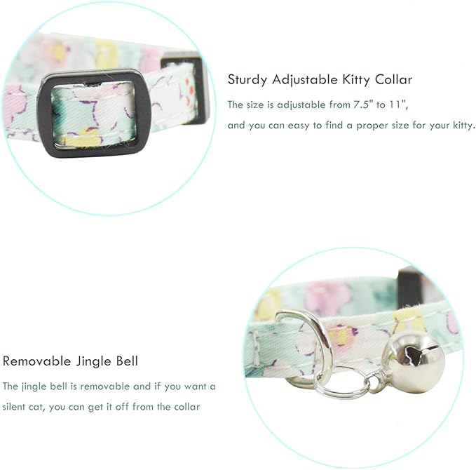 Breakaway Cat Collars with Bell, Durable & Safe Cute Kitten Collars Safety - Image 4