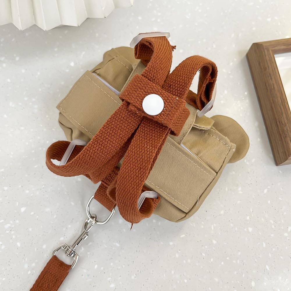 Adjustable Pet Harness with Detachable Backpack – Cute Bunny Design for Cats & Small Dogs