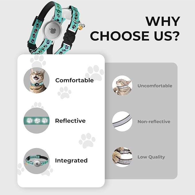 AirTag Cat Collar, Breakaway Cat Tracker Collar, Airtag Holder Compatible - Image 2