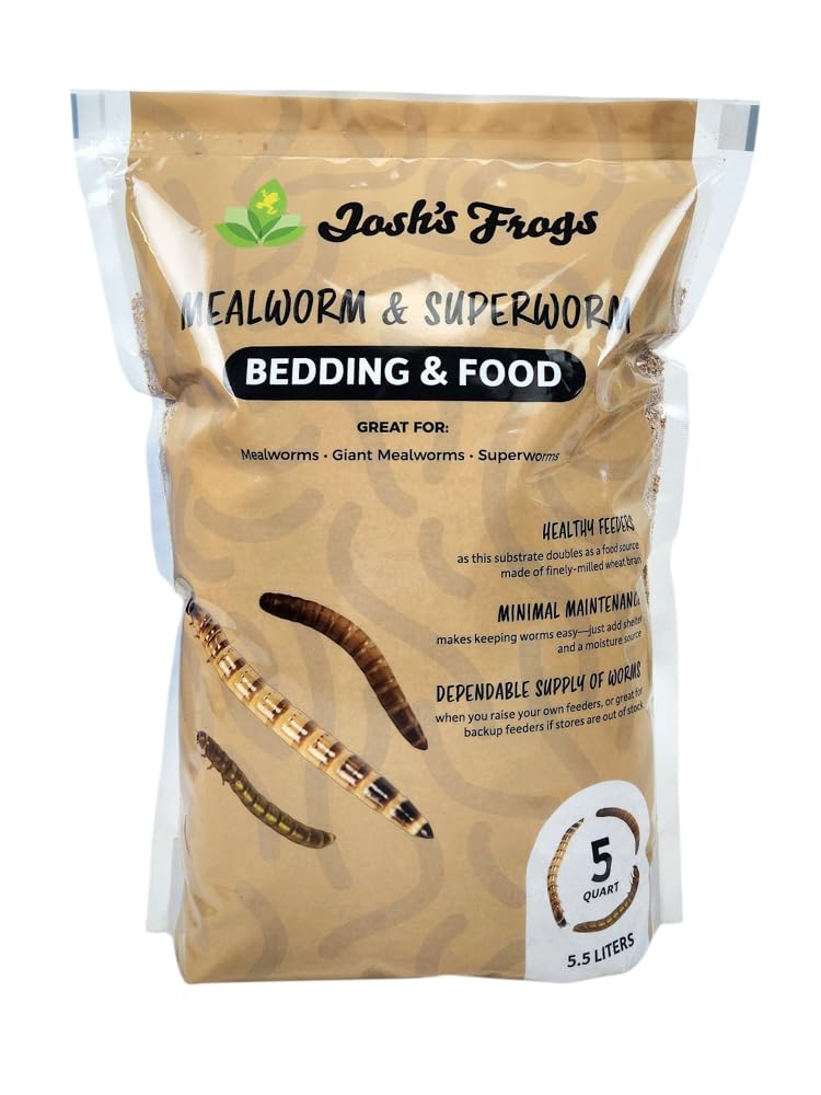 Josh's Frogs Mealworm & Superworm Wheat Bran Bedding and Food Source (5 Quarts) (Pack of 2)