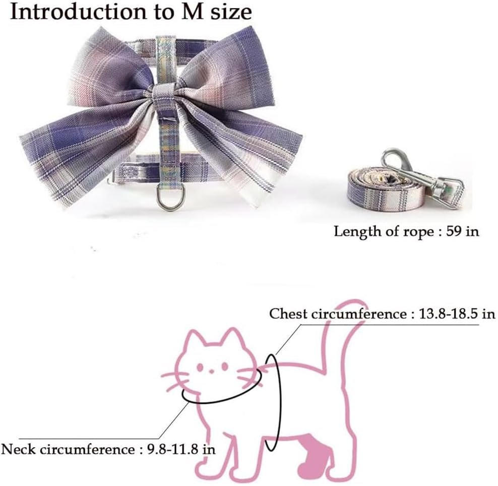 Adjustable Pet Harness and Leash Set, Butterfly Knot Safety Vest