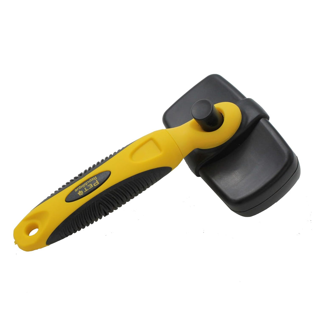 Pet Republique Retractable Slicker Brush - for Dogs, Cats, Rabbits, Any Long Haired Breed Pets – Reduce Shedding - Self Cleaning Design