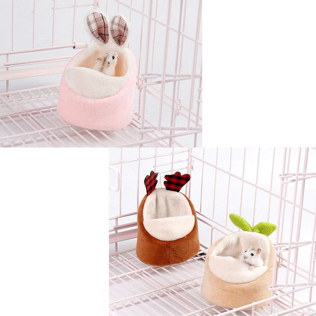 Soft Small Pet Bed, Hamster Nest Pouch Cute Mouse House Hammock Sugar Glider Hideout Cage Accessories, Bedding for Gerbil Degu Golden Bear Hedgehog