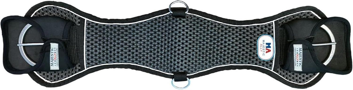 Majestic Ally Neoprene Cinch Buckle Protector Cover, Pair, for Horse Comfort and Protection, Black