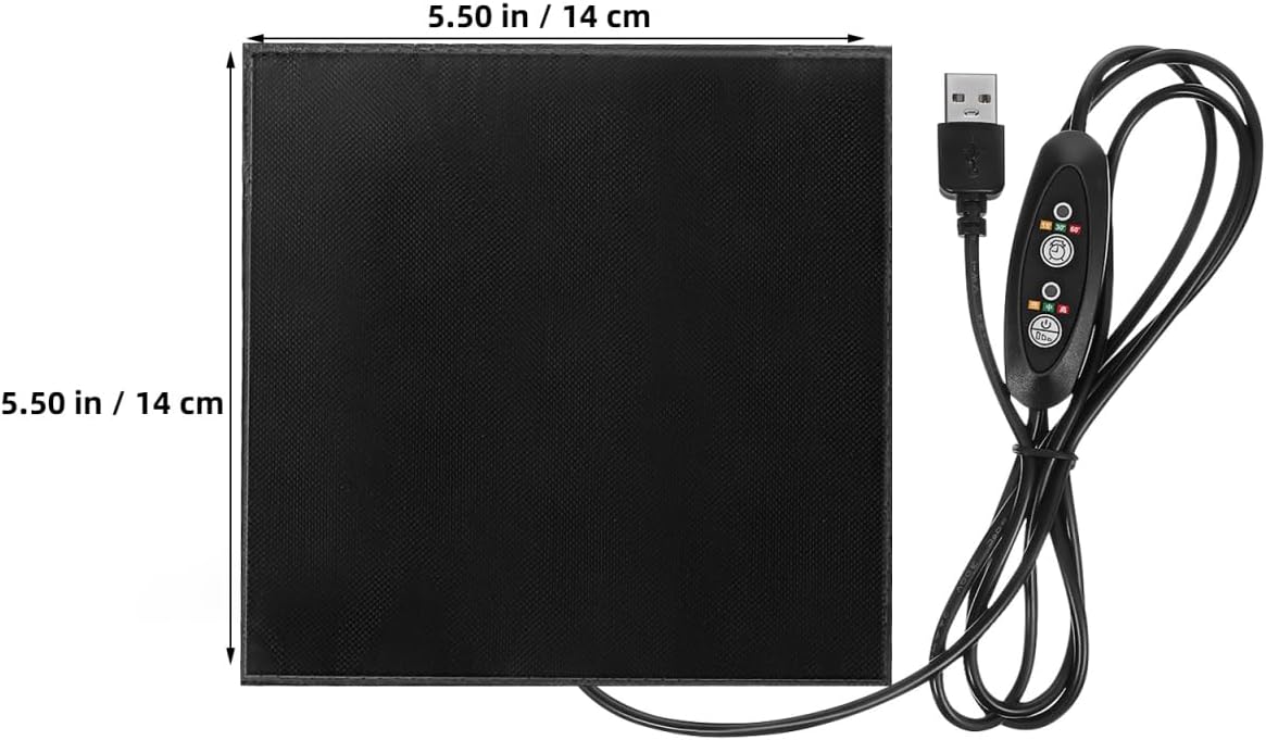 BESPORTBLE USB Heating Pad for Small Pets Hamster Reptile Heat Mat 5.5 Inch Thermal Insulation Mat for Rabbits Birds Chinchillas Winter Warm Cushion