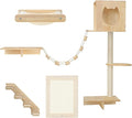 HOOBRO Wood Cat Wall Shelves, Plush Hammock, Scratcher and Climbing Shelves by HOOBRO