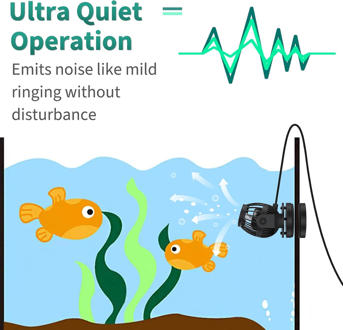 Uniclife Aquarium Wave Maker for 30-60 Gallon Fish Tanks 1058 GPH Adjustable Circulation Pump with Controller and Strong Magnetic Suction Base Submersible Power Head for Fresh and Salty Water
