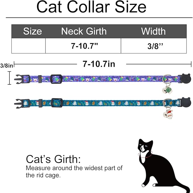 Christmas Cat Collar, Cotton 2 Pack Cat Collar - Image 3