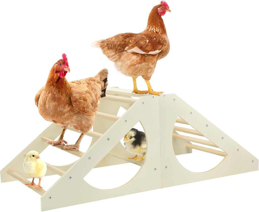 Chicken Roosting Bar Solid Wood Roosting Ladder Poultry Perch Stand Jungle Gym for Backyards Chicken Coops Farms Chicken Toy for Chicks Hens Roosters Large Birds Parrots Macaws S