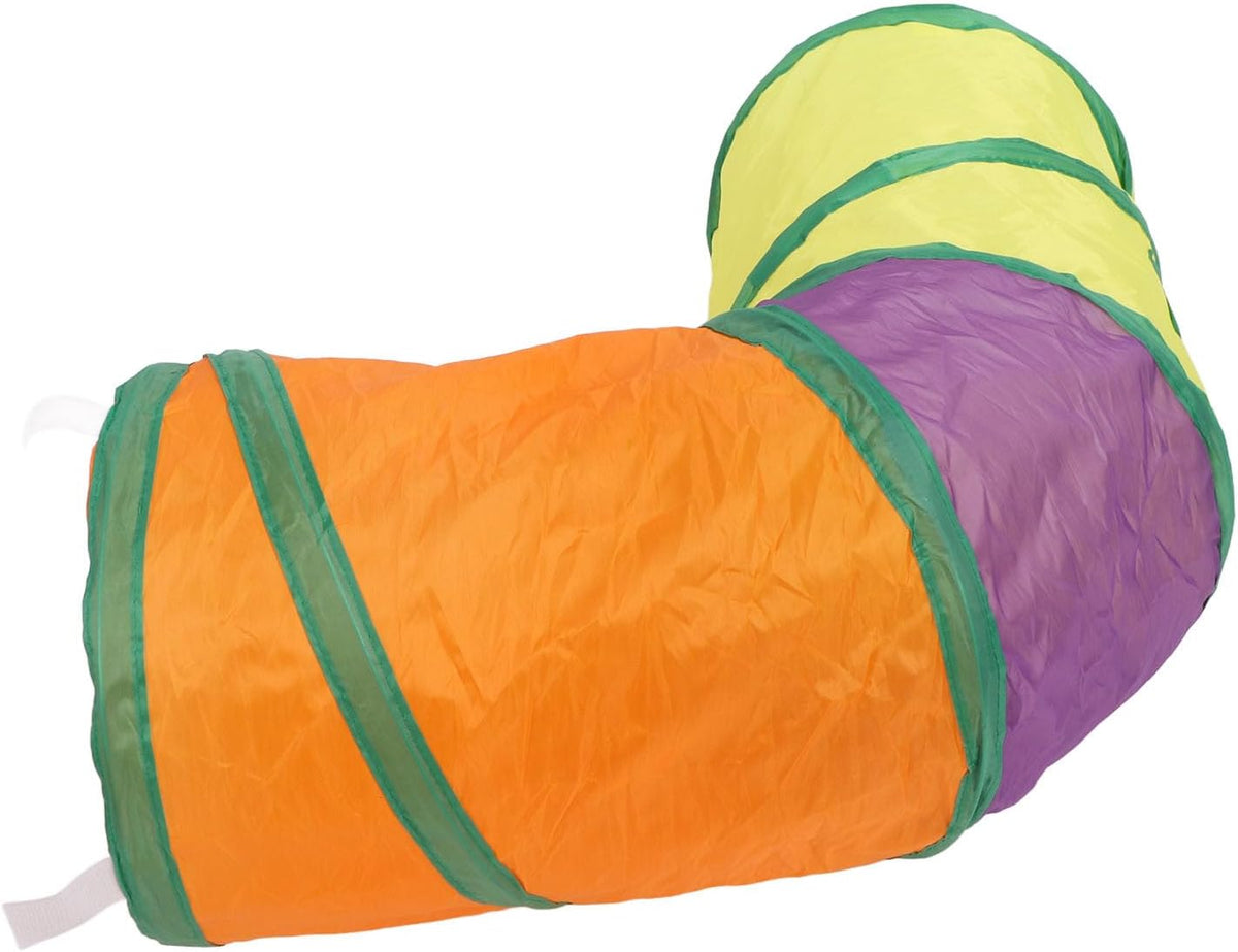 Rainbow Cat Tunnel, Thickening Interactive Pet Tunnel Foldable Cat Play Tunnel Exercising Hiding Training and Running Tunnel for Indoor Cats