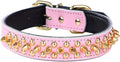 Spiked Studded Dog Collar, Genuine Leather Dog Collar, Adjustable Pet Collars by Unknown